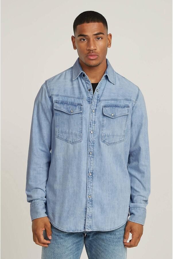 G-Star Raw Overhemd Lange Mouw D23616-D252 SLIM DENIM-G342 SUN FADED BLUE MIST - Foto 5