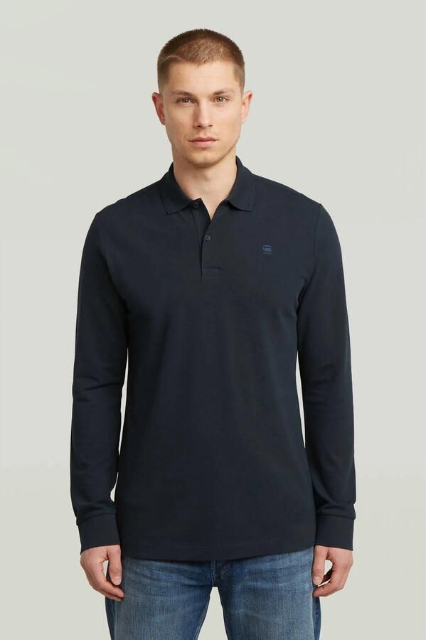 G-Star RAW Poloshirt Dunda Slim Polo lange mouwen met logo - Foto 2
