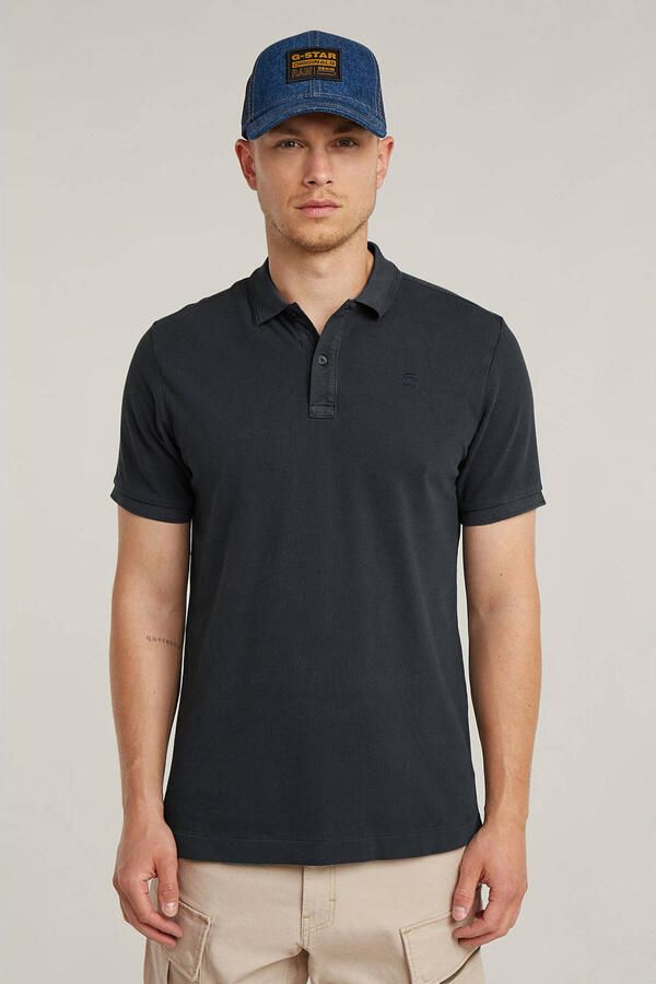 G-Star RAW Dunda Overdyed Slim Polo Donkerblauw Heren