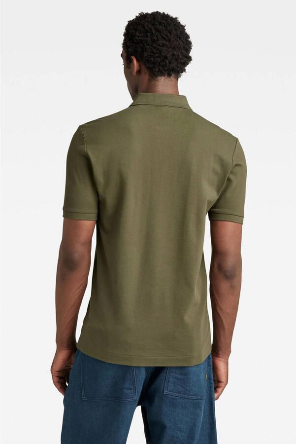 G-Star Slim Fit Polo met Geribbelde Kraag en Manchetten Green Heren - Foto 2
