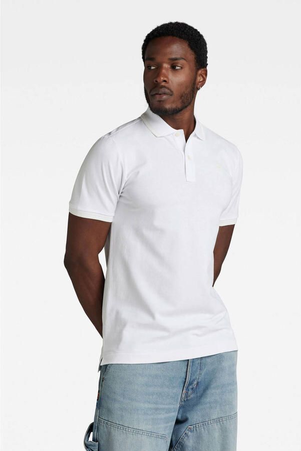 G-Star RAW Dunda Slim Stripe Polo Wit Heren