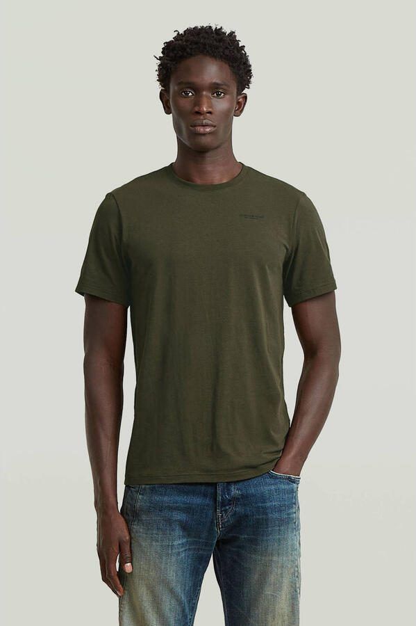 G-STAR RAW Heren Polo's & T-shirts Slim Base R T S\s Donkergroen - Foto 5