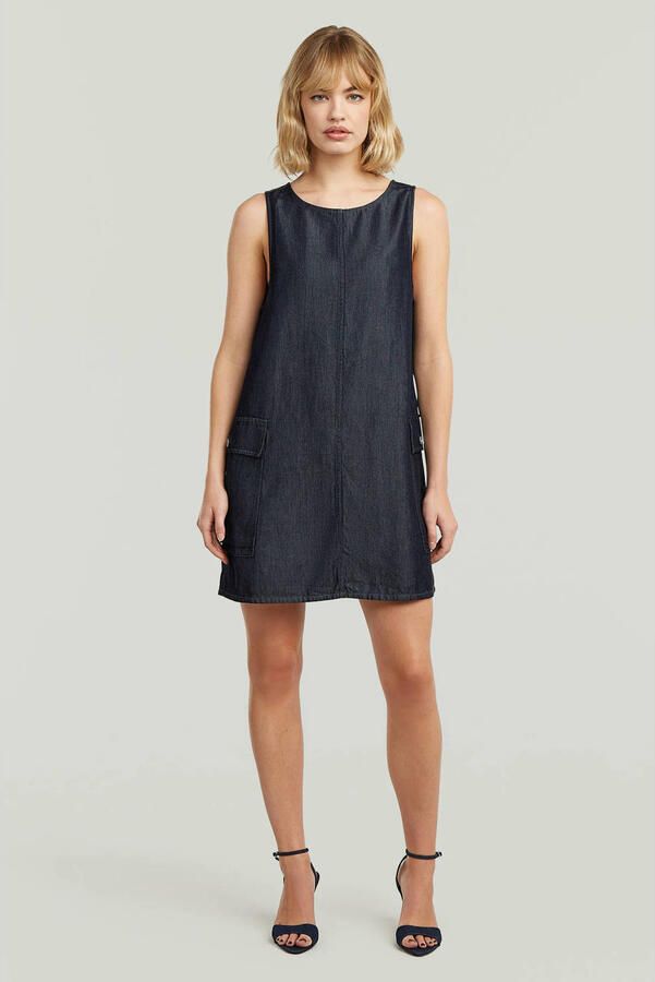 G-Star RAW Lightweight Shift Cargo Jurk Donkerblauw Dames