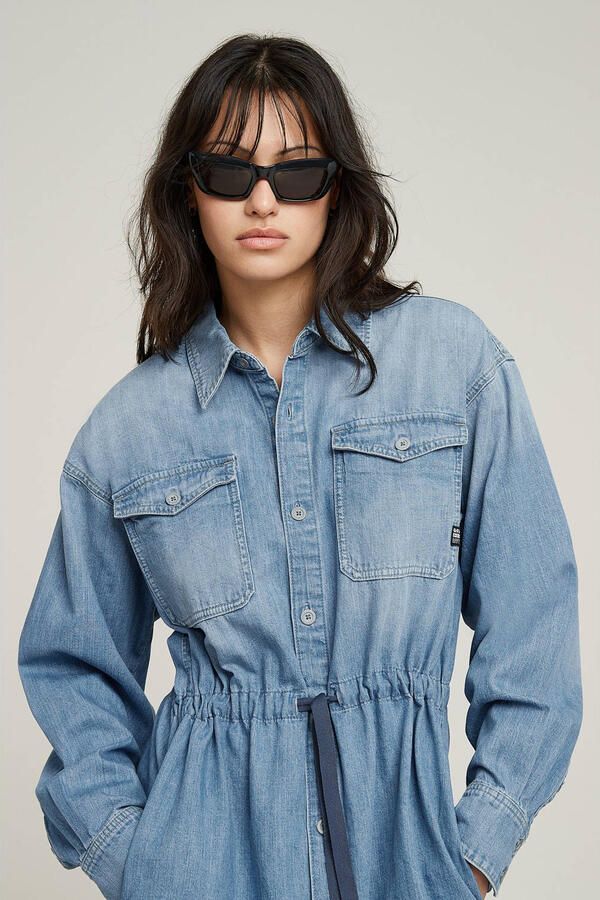 G-Star RAW Relaxed Drawcord Spijkerjurk Lichtblauw Dames