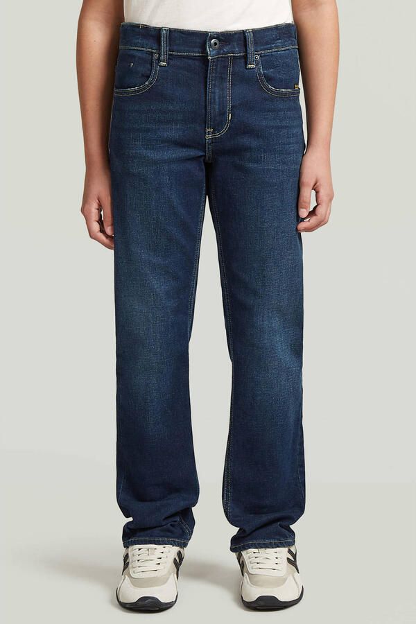 G-STAR straight leg jeans dark blue denim Blauw Effen