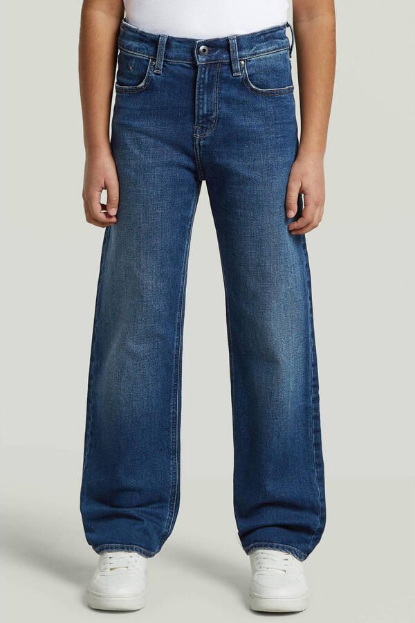 G-STAR straight leg jeans medium blue denim Blauw Effen