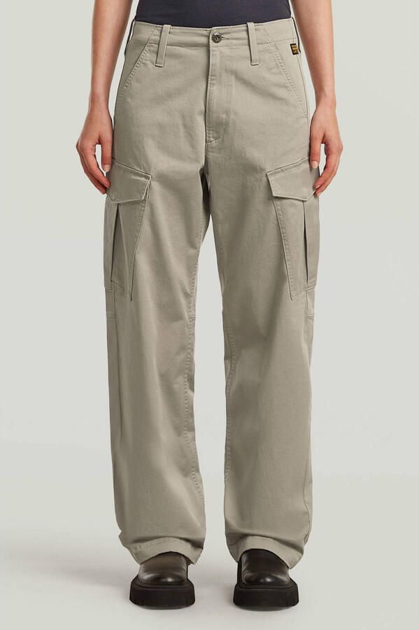 G-STAR straight regular waist cargobroek beige