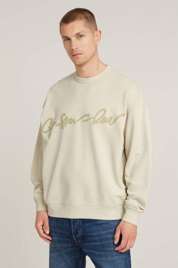 G-Star RAW Chenille G-Script Loose Sweater Wit Heren - Foto 2