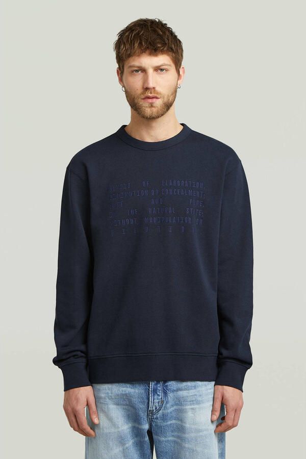 G-Star RAW Text Graphic Sweater Donkerblauw Heren - Foto 2