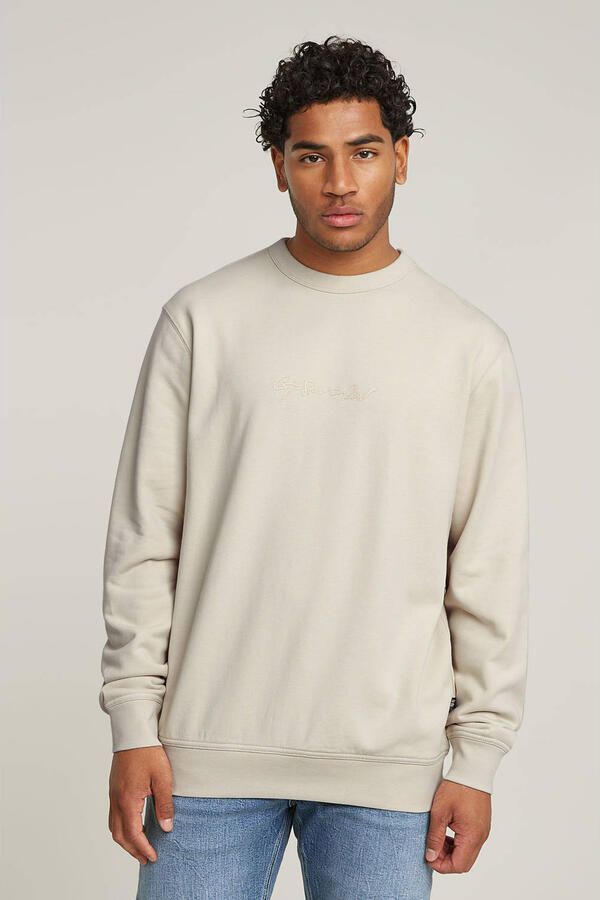G-Star RAW G-Script Logo Sweater Wit Heren - Foto 2