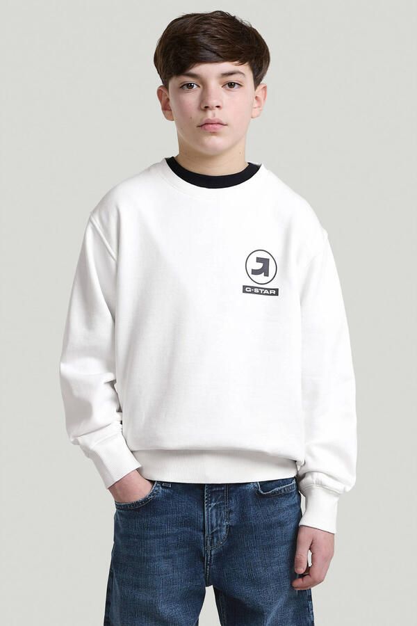 G-STAR sweater met backprint wit - Foto 3