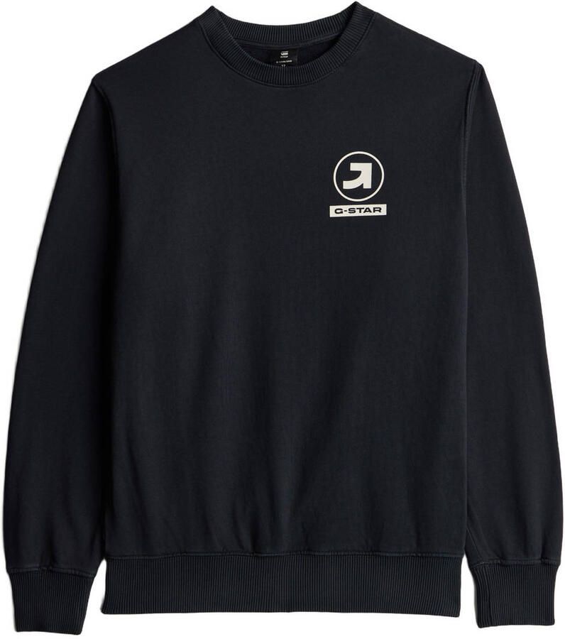 G-STAR sweater met print donkerblauw