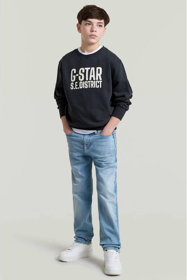 G-STAR sweater met tekst donkerblauw - Foto 2