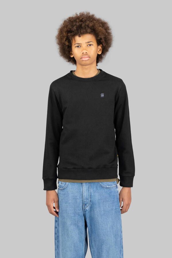 G-Star RAW Sweater Unbrushed voor jongens Zwart jongens