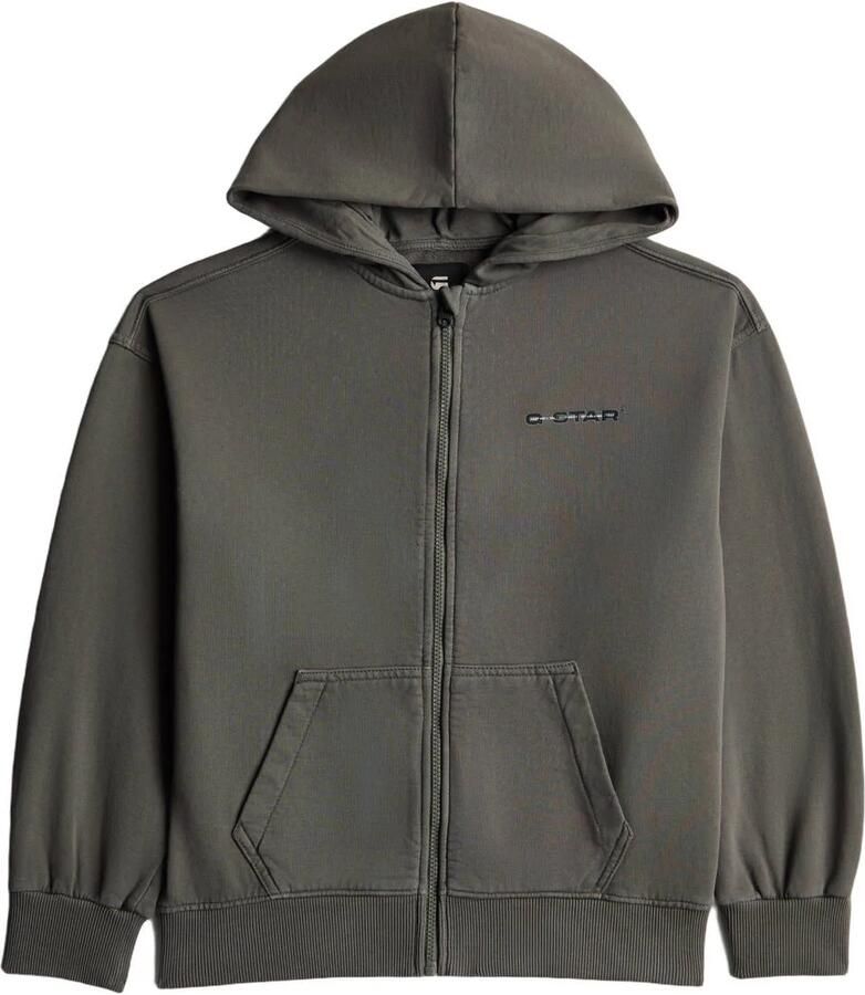 G-STAR sweatvest met logo grijs