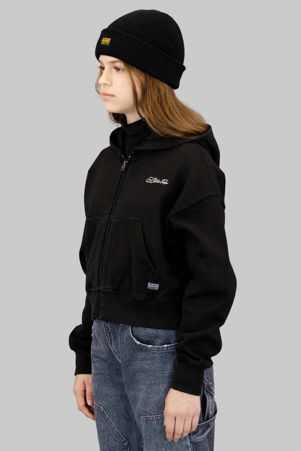 G-Star RAW AR Hooded Sweater Cropped voor meisjes Zwart meisjes
