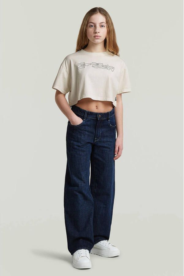 G-Star RAW Boxy Cropped T-Shirt voor meisjes Beige meisjes