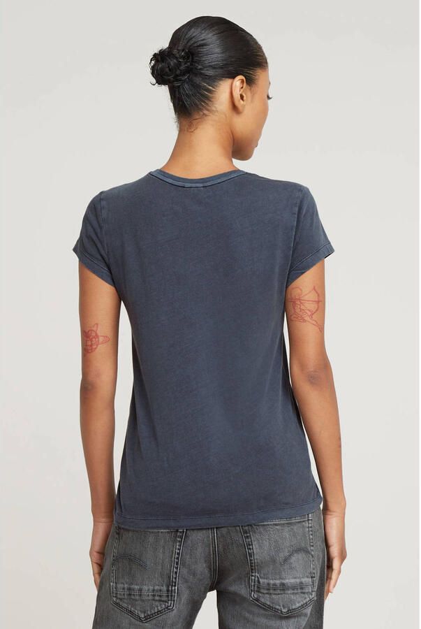 G-Star RAW Overdyed Eyben Slim V-Hals Top 2.0 Donkerblauw Dames