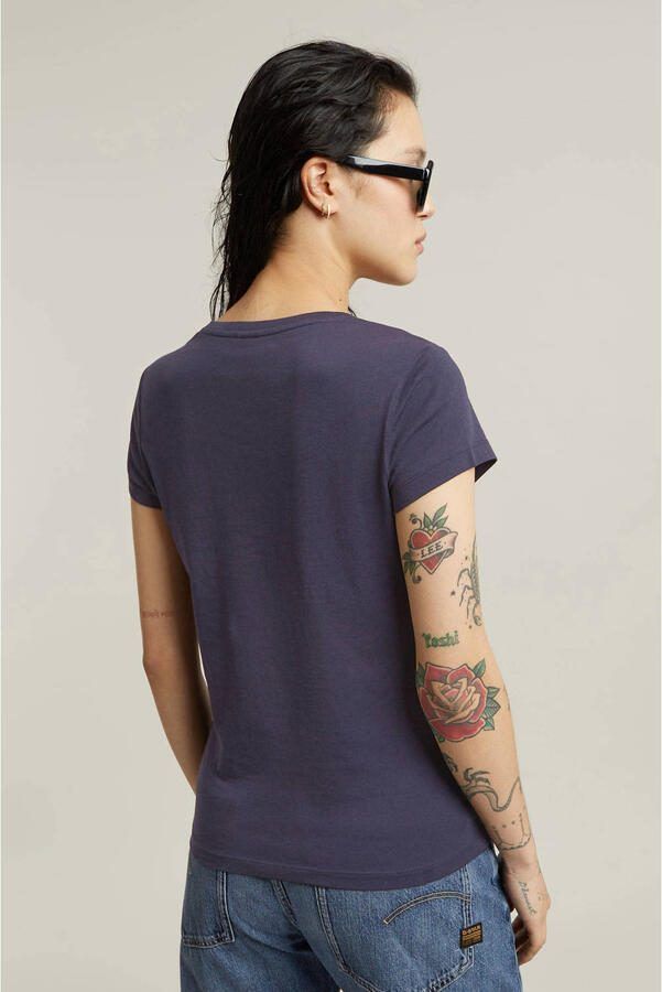 G-Star RAW Eyben Slim V-Neck Top 2.0 Donkerblauw Dames - Foto 2