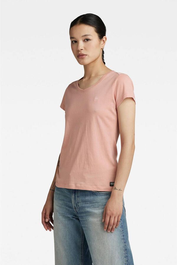 G-Star RAW Eyben Slim V-Hals Top 2.0 Roze Dames