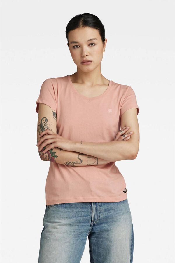 G-Star RAW Eyben Slim V-Hals Top 2.0 Roze Dames - Foto 2