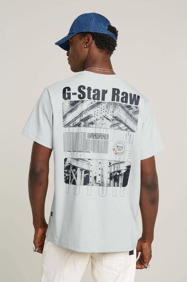 G-Star RAW Barcode Back Graphic Loose T-Shirt Grijs Heren