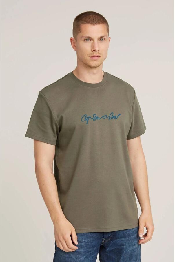 G-Star RAW G-Script T-Shirt Bruin Heren