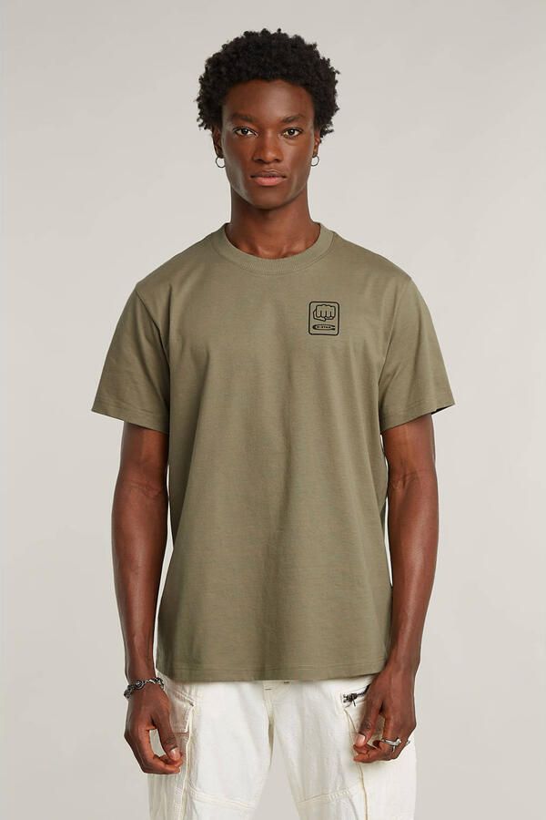 G-Star RAW Back Graphic Loose T-Shirt Groen Heren