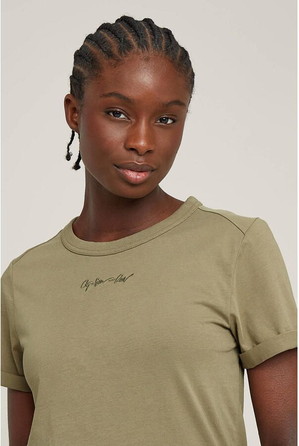 G-Star RAW Embro G-Script Logo Top Groen Dames