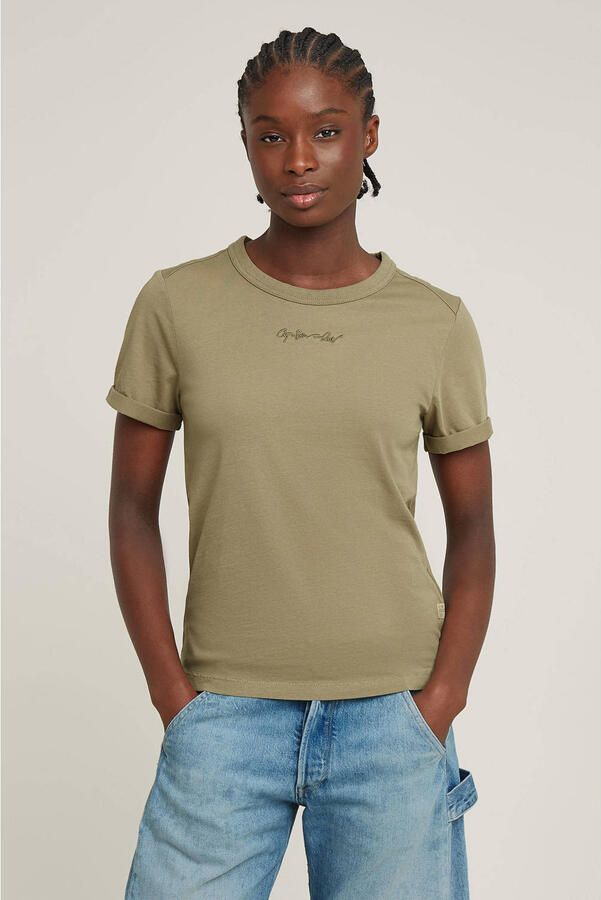 G-Star RAW Embro G-Script Logo Top Groen Dames - Foto 2