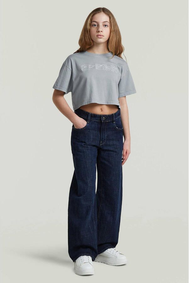 G-Star RAW Boxy Cropped T-Shirt voor meisjes Lichtblauw meisjes