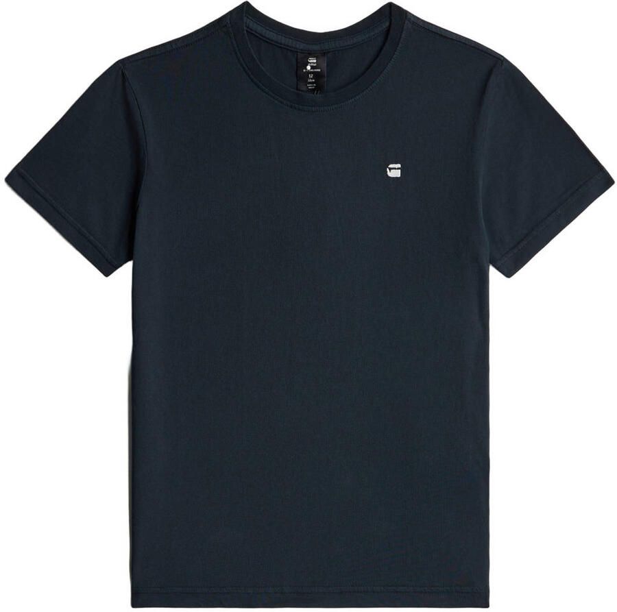 G-STAR T-shirt met logo marineblauw Jongens Katoen Ronde hals Logo