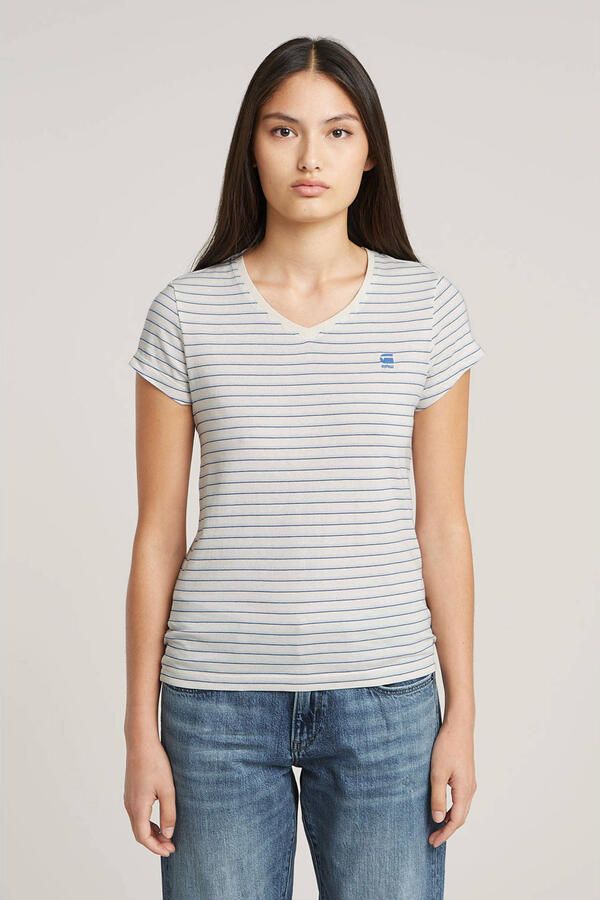 G-Star Raw Slim fit T-shirt met streepmotief model 'Stripe eyben' - Foto 3