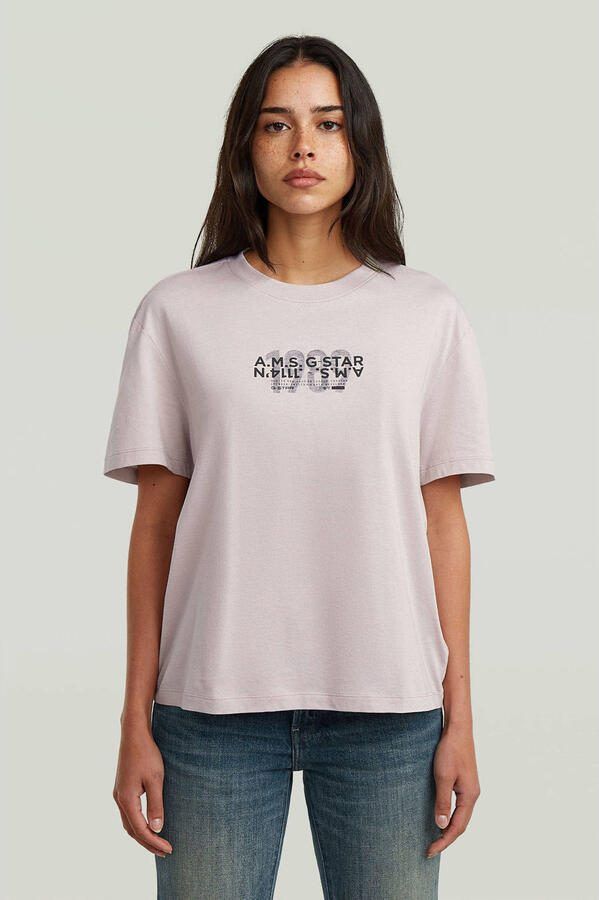 G-Star RAW Inside Print T-Shirt Roze Dames