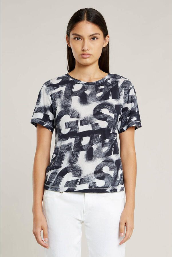 G-Star RAW T-shirt Sprayed Letters met all-over print