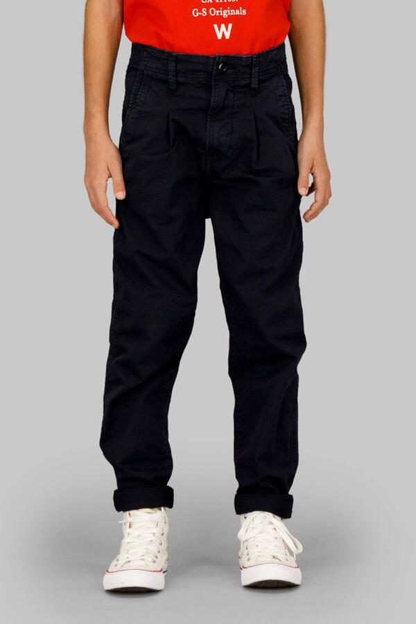 G-STAR tapered casual broek donkerblauw
