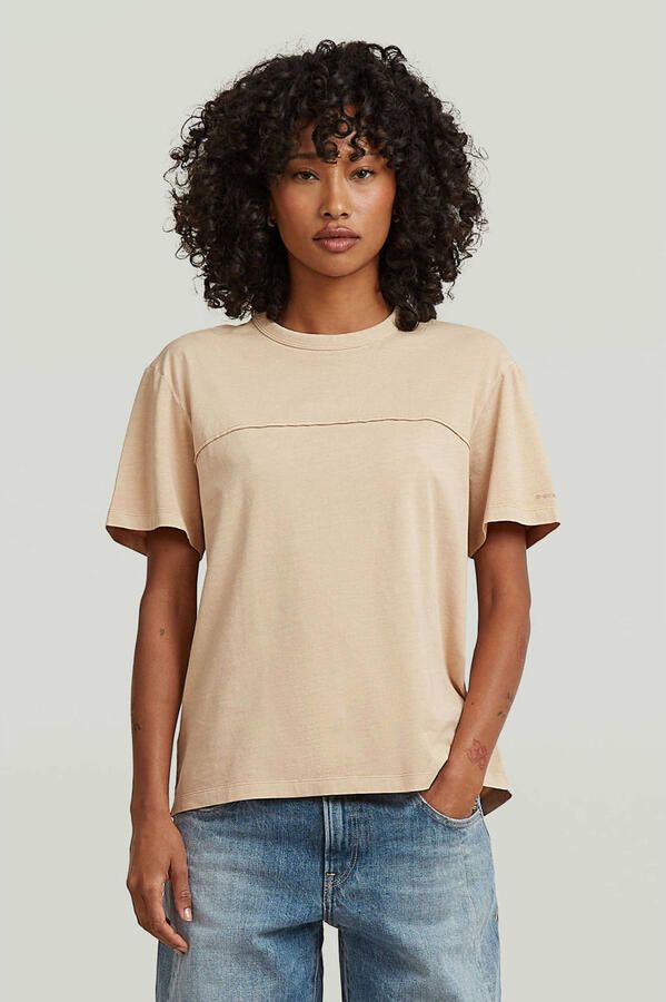 G-Star RAW Washed Seam T-Shirt Beige Dames