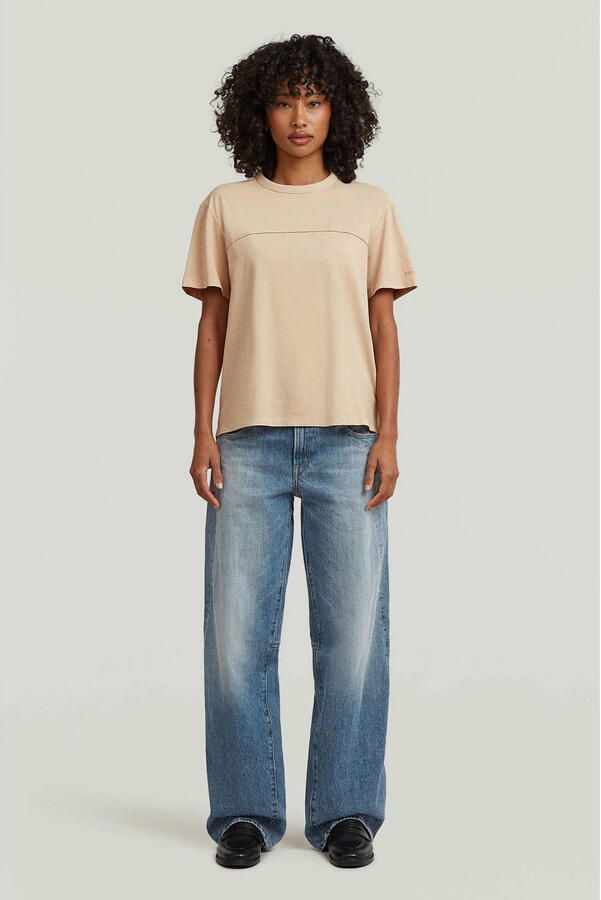 G-Star RAW Washed Seam T-Shirt Beige Dames - Foto 3