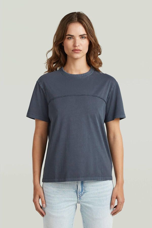 G-Star RAW Washed Seam T-Shirt Donkerblauw Dames