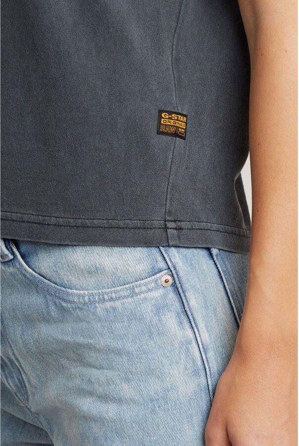 G-Star RAW Mini G-Script Logo Overdyed Top Grijs Dames