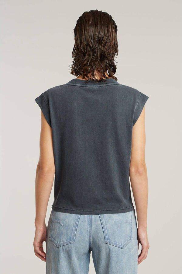 G-Star RAW Mini G-Script Logo Overdyed Top Grijs Dames - Foto 2