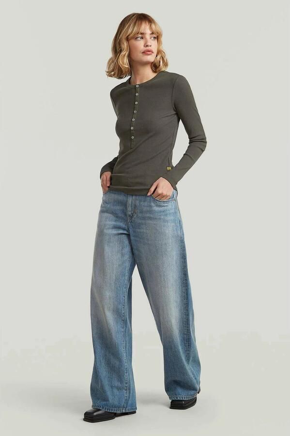 G-Star Raw Slim fit shirt met lange mouwen ronde hals en knoopsluiting - Foto 3