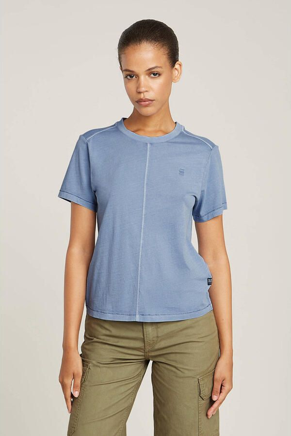 G-Star RAW Overdyed Front Seam Top Lichtblauw Dames