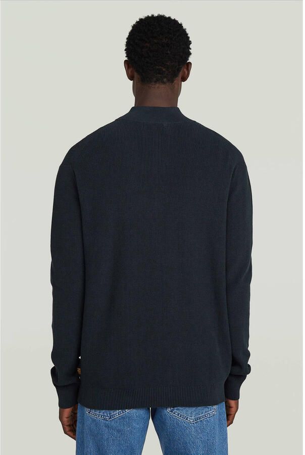 G-Star RAW Structure Half Zip Gebreide Trui Donkerblauw Heren - Foto 2