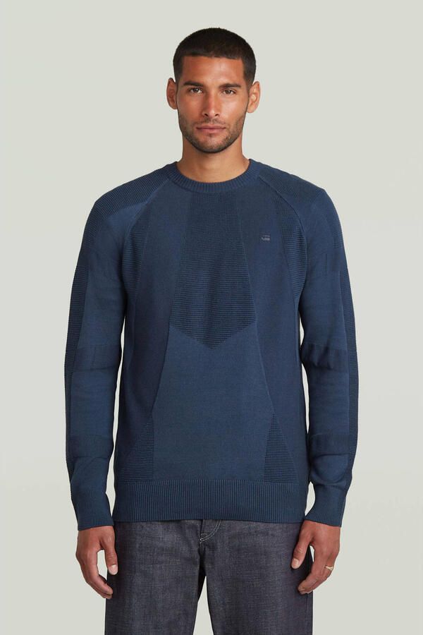G-Star Raw Gebreide pullover met logostitching en ronde hals