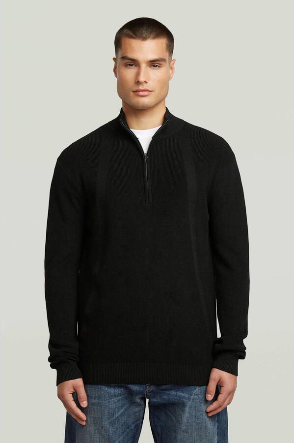 G-Star RAW Structure Half Zip Gebreide Trui Zwart Heren - Foto 3