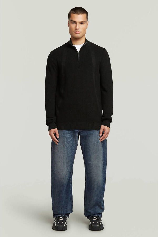 G-Star RAW Structure Half Zip Gebreide Trui Zwart Heren - Foto 2