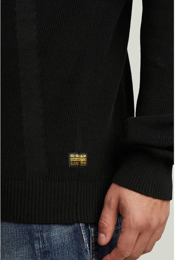 G-Star RAW Structure Half Zip Gebreide Trui Zwart Heren
