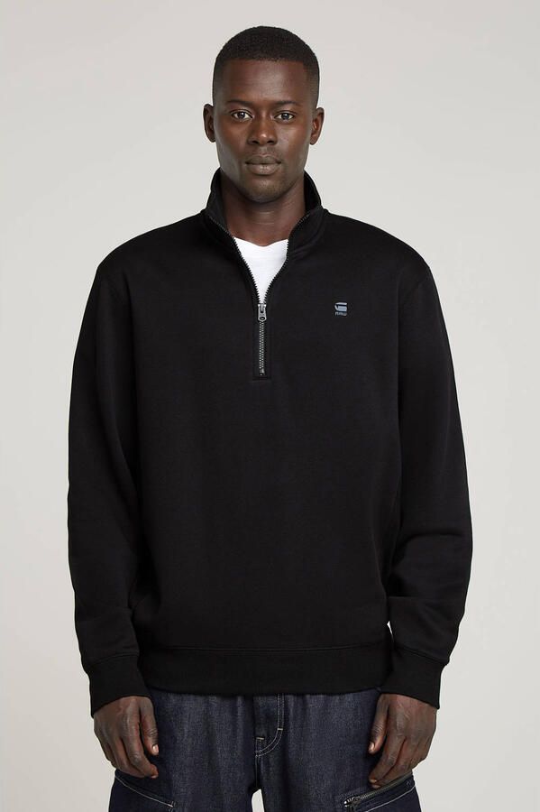 G-Star Raw Sweatshirt met schipperskraag en logostitching