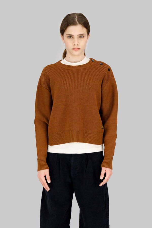 G-Star RAW Trui Fisherman Crop voor meisjes Bruin meisjes